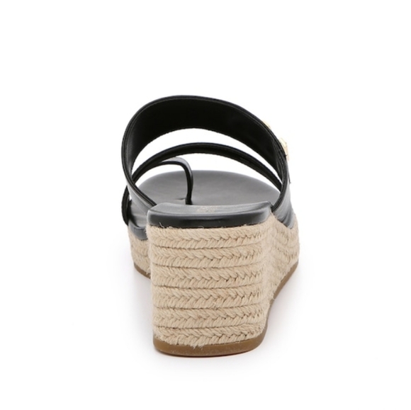 MICHAEL KORS SIDNEY ESPADRILLE  BLACK WEDGE SANDALS SIZE 10 M - Picture 4 of 14